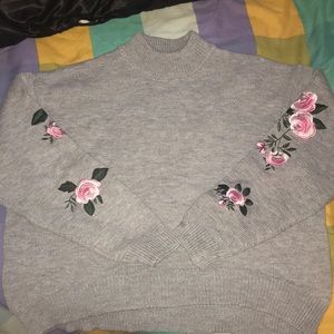 Embroidered Mock Neck Sweater (never worn)